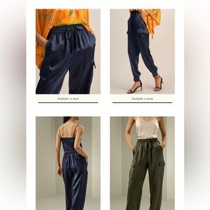 BOSTON PROPER XXS SILVER Cargo Pants- covershot for styling.NEW